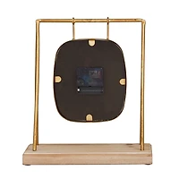 Distressed Gold Frame Square Tabletop Clock