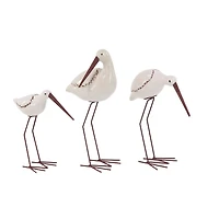 Long Beak Stoneware Bird Figurines, Set of 3