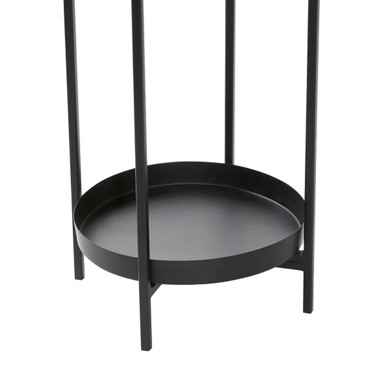 Black Metal Plant Stands with Shelves, Set of 2