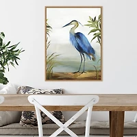 Blue Heron Framed Canvas Art Print