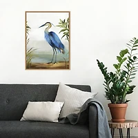 Blue Heron Framed Canvas Art Print