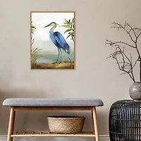 Blue Heron Framed Canvas Art Print