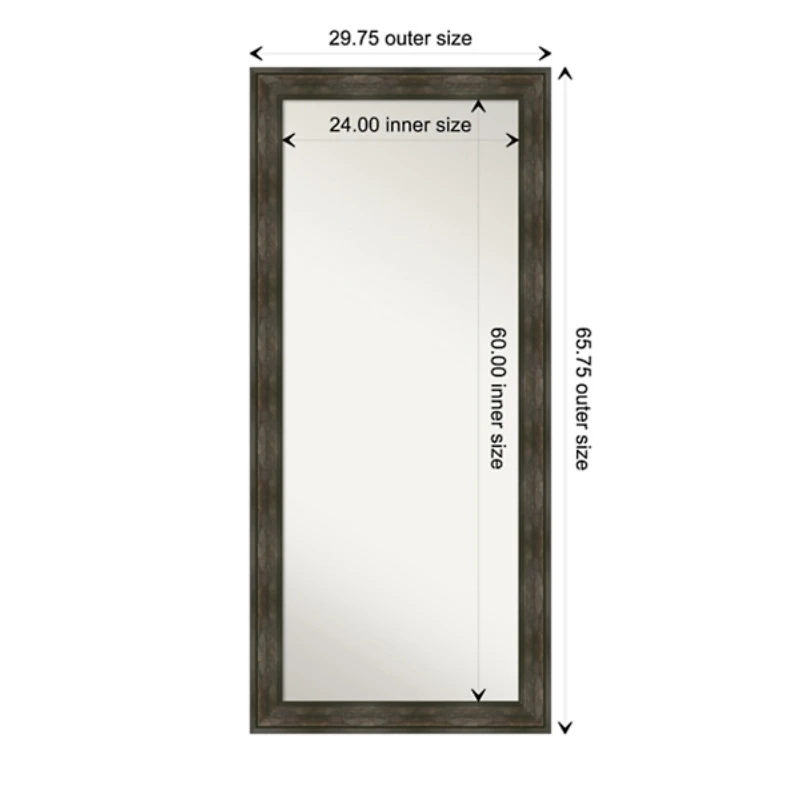 Rustic Rail Charred Framed Mirror