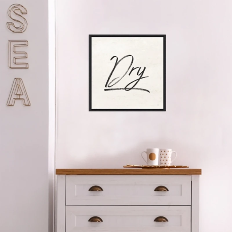 Tan and Black Dry Laundry Framed Wall Plaque