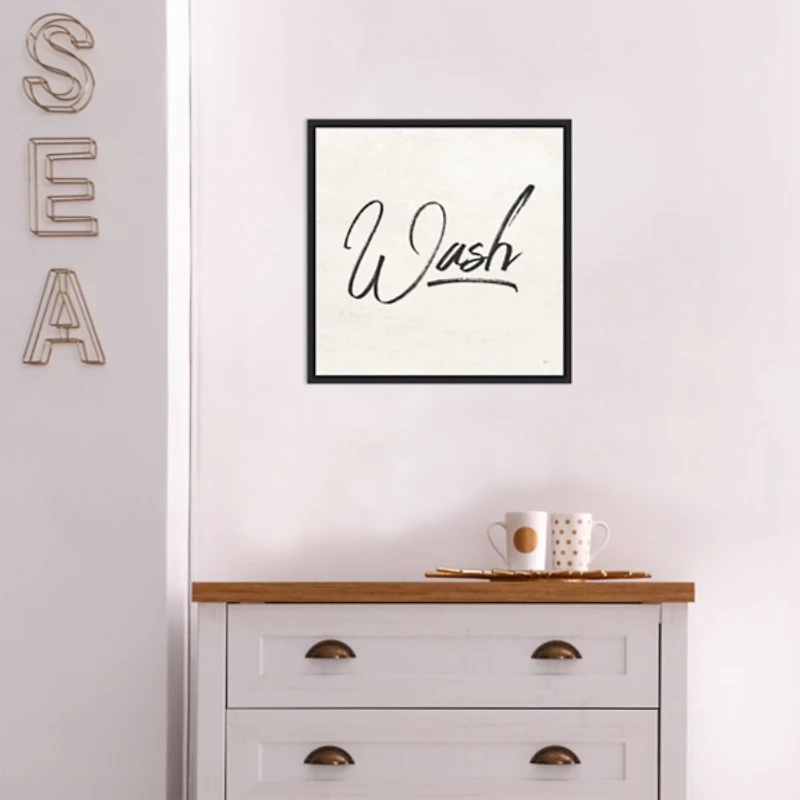 Tan and Black Wash Laundry Framed Wall Plaque