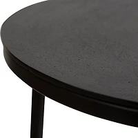 Aged Black Metal Frame Slab Top Accent Table