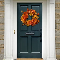 Orange Maple Leaf Fall Foliage Wreath