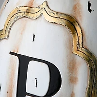 White and Gold Scrollwork Boo Pumpkins, Set of 3