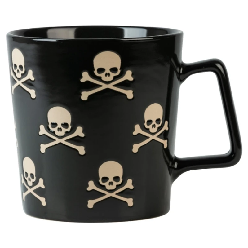 Black Skull and Crossbones Mugs, Set of 4