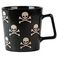 Black Skull and Crossbones Mugs, Set of 4