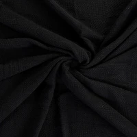 Black Checkered Weave Fringe Throw