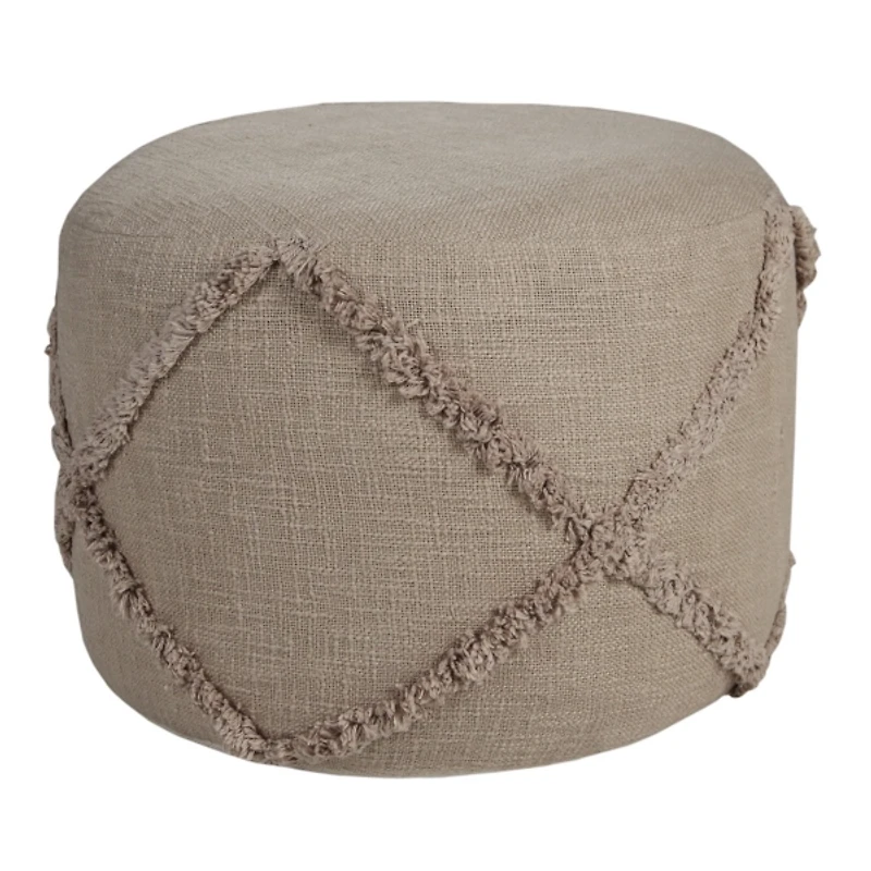 Brown Diamond Tufted Pouf