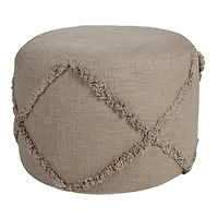 Brown Diamond Tufted Pouf