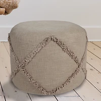 Brown Diamond Tufted Pouf