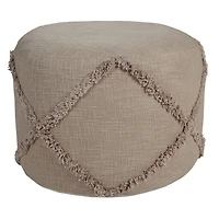 Brown Diamond Tufted Pouf