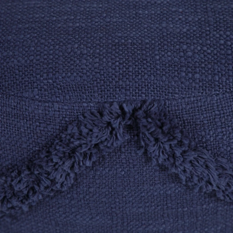 Navy Diamond Tufted Pouf