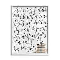 Christmas Lists Get Shorter Canvas Wall Plaque
