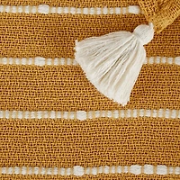 Honey Gold Slub Stripe Decorative Throw