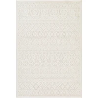 Ivory Raised Diamond Stripes Area Rug, 8x10