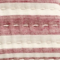 Cherry Red Pick Stitch Stripe Queen Quilt