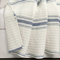 Navy Pick Stitch Stripe Decorative Throw
