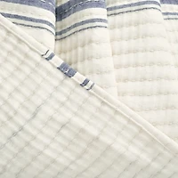 Navy Pick Stitch Stripe Decorative Throw