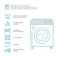 Light Blue Faux Linen Curtain Panel Set, 84 in.