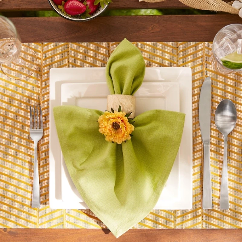 Gold Textured Twill Weave Placemats, Set of 6