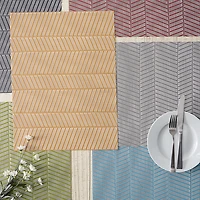 Gold Textured Twill Weave Placemats, Set of 6