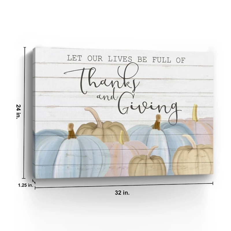 Thanksgiving Pastel Pumpkins Canvas Art Print