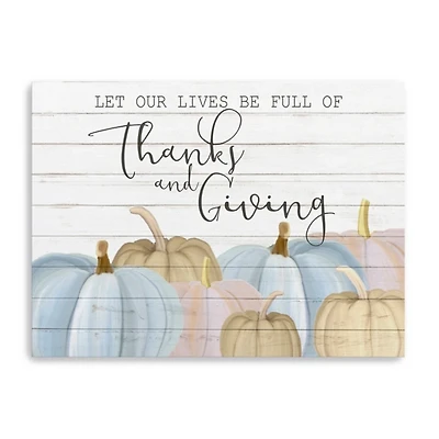 Thanksgiving Pastel Pumpkins Canvas Art Print