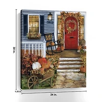 Welcome Fall Porch Canvas Art Print