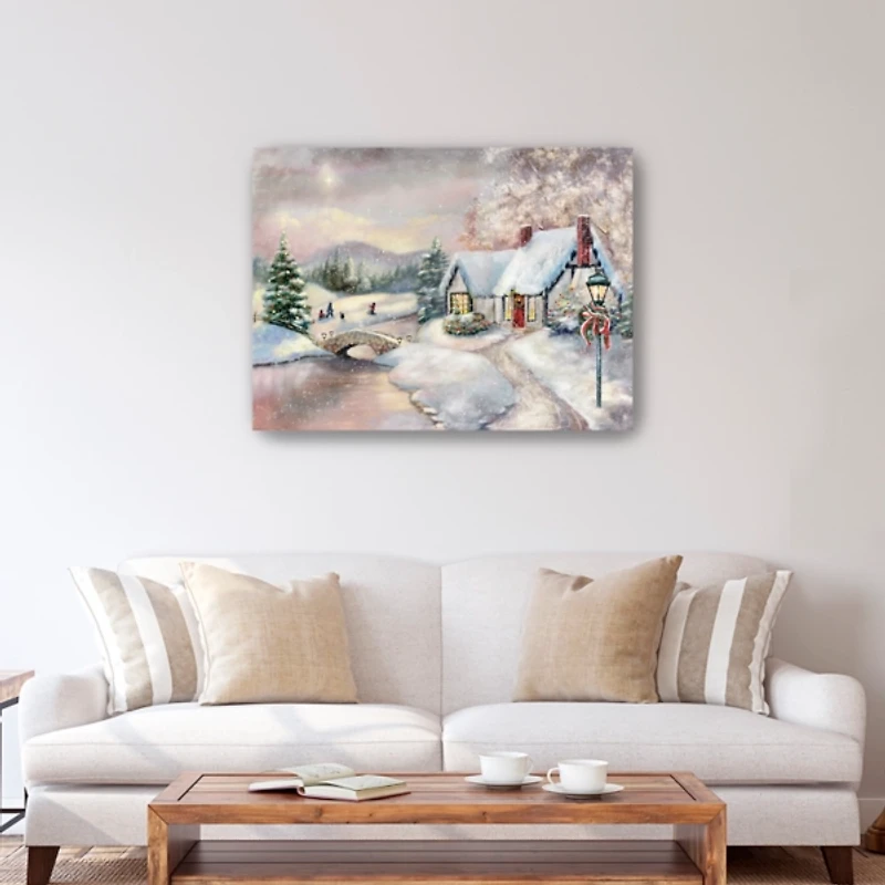 Opal Snowy Christmas House Giclee Canvas Art Print