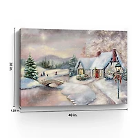 Opal Snowy Christmas House Giclee Canvas Art Print