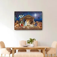 Starry Nativity Christmas Giclee Canvas Art Print