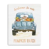 Blue Truck Pumpkin Patch Canvas Art Print