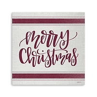Red Merry Christmas Giclee Canvas Wall Plaque