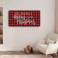 Red Merry Little Christmas Giclee Canvas Art Print