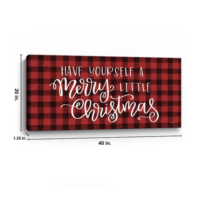 Red Merry Little Christmas Giclee Canvas Art Print