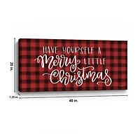 Red Merry Little Christmas Giclee Canvas Art Print