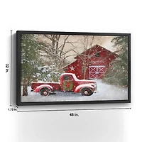 Red Barn Rustic Christmas Framed Wall Art