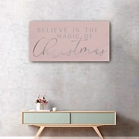 Pink Believe in Magic Christmas Canvas Art Print