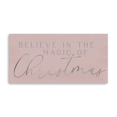 Pink Believe in Magic Christmas Canvas Art Print