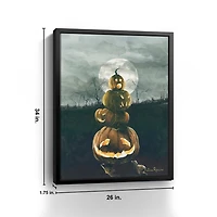 Stacked Jack O'Lanterns Giclee Canvas Art Print
