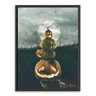 Stacked Jack O'Lanterns Giclee Canvas Art Print