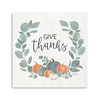 Give Thanks Eucalyptus Pumpkin Giclee Canvas Print
