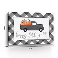 Buffalo Check Happy Fall Truck Giclee Canvas Print