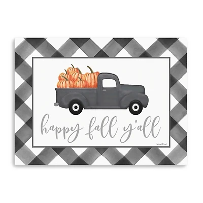 Buffalo Check Happy Fall Truck Giclee Canvas Print