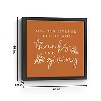 Orange May Our Lives Giclee Canvas Wall Plaque