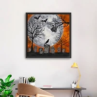 Orange Graveyard Moon Giclee Canvas Art Print